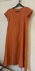 New Bryn Walker Orange Long Linen Dress Women’s Med L Large USA Made