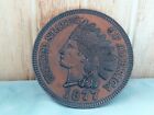 1877 Indian Head Cent Penny 3 inch Oversize Decor Paperweight Coaster