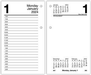 2024 Daily Desk Calendar Refill by AT-A-GLANCE, 3-1/2