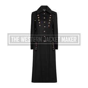 Womens Military Style Coats Women Long Army Coat Women Black Wool Gothic Coats