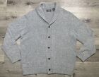 Chaps Mens Button Up Shawl Collar Gray Grandpa Sweater V-neck Cardigan Size XL