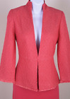 NWT ST.JOHN Women Tweed Pink Poppy Red Fringed Jacket Sz 16