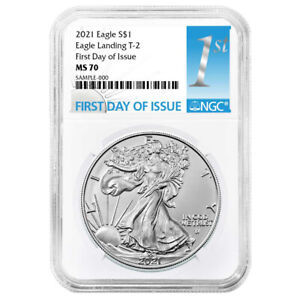 2021 $1 Type 2 American Silver Eagle NGC MS70 FDI First Label