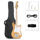 New ListingGlarry 4 String 30in Short Scale Thin Body GB Electric Bass Guitar with Bag