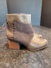 Mata Shoes Booties Women's Boots zipper Ankle Light Brown lace back Size 9