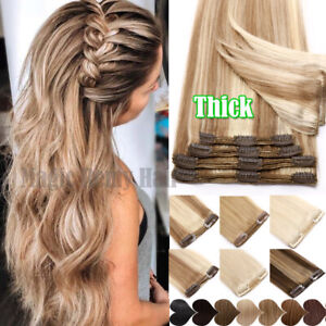 175g++ 8pcs THICK Clip In Real Remy Human Hair Extensions Full Head Double Weft