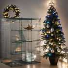 TAUS Large Cat Cage Indoor Enclosure Metal Wire 4-Tier Kennels DIY Cat Playpen