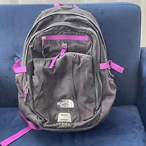 The North Face Recon Flex Vent Laptop Backpack  Hiking Daypack Bag Black Purple