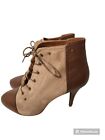 Zara Woman Split Leather/ Suede Lace Up Size 8.5 Euro 39 Booties Victorian