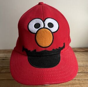 Sesame Street Elmo Red Fitted Adult Ball Cap Hat Size 7 1/4