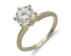 Woman 14k Solid White Gold 1.0 ct Simulated Diamond Solitaire Ring