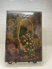 Antique Old Still Life Oil Painting Fruit On Canvas signed 14