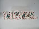 Vintage Japan Ceramic Christmas NOEL Letter Candleholders - Candy Stripes