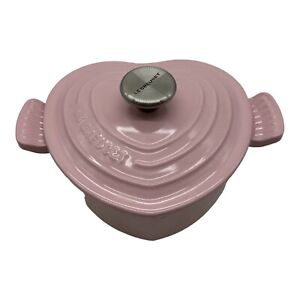 LE CREUSET Heart Shaped Chiffon Pink Cast Iron Cocotte Casserole Pot 1 1/8 QT 16