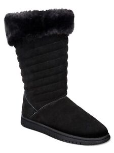 STYLE & COMPANY Womens Black Novaa Round Toe Platform Leather Snow Boots 9 M
