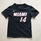 The Nike Tee Boys S (8) NBA Miami Heat Tyler Herro 14 Jersey T Shirt Black