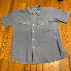 VTG Dickies Button Workwear Blue Sz XL Shirt Thin 90s y2k Hipster