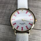 Authentic Kate Spade NY Live Colorfully Women's Watch White Leather Pink Bows