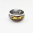 New Vintage Viking Wolf Silver And Gold Ring For Men Norse Jewelry Size 10