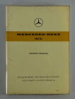Owners Manual/Handbook Mercedes Benz 180 Dc Pontoon Diesel W120 By 06/1960