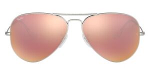 Ray-Ban Sunglasses RB3025 019/Z2 Silver Aviator Light Brown Mirrored Pink 58mm