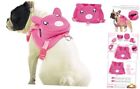 Dog Backpack No-Pull Pet Harness Vest with Saddle Bag Medium Pink Pig