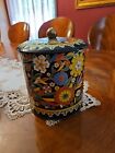 New ListingVintage Daher English Biscuit Tin With Lid Decorative Floral 6 3/4