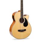 Acoustic Bass Guitar 4String Electric Equalizer Solid Construction Wood Natural