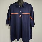 Starter Mens 3XL Navy Blue Virginia Tech VT Hokies Embroidered Polo Golf Shirt