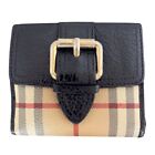 Burberry Beige/Brown Haymarket Check Coated Canvas and Leather Bi-fold Wallet