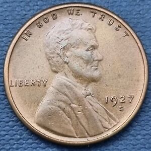 1927 S Lincoln Wheat Cent 1c Higher Grade AU - UNC Details #56653