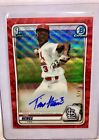 2020 Bowman Chrome Draft Tink Hence Red Wave Refractor Auto #4/5 Cardinals