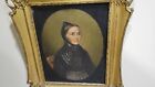 Antique OLD LADY PORTRAIT OIL PAINTING on Canvas, Signed F. W.