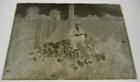 Antique Glass Plate Photo Negative Man with gun sitting on rocks early 1900's