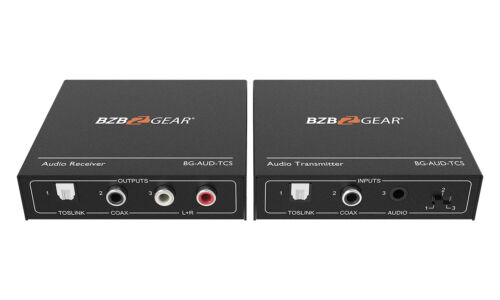 BZBGEAR Digital/Analog Audio Extender Kit over Cat5e/6/7 (Stereo/TOSLINK/COAX)