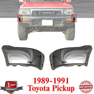 Front Bumper End Caps Chrome For 1989-1991 Toyota Pickup 4WD (For: 1991 Toyota Pickup)