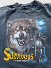 VTG Black Easyriders 3D Emblem X-Large T Shirt Survivors Wolf 1993 Single Stitch