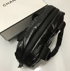 Chanel Beauté Cosmetic Makeup Bag Silvery Logo Pouch Clutch Large Size No Box