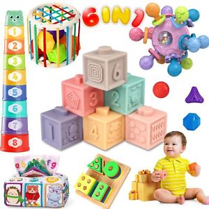 Baby Toys 6 to 12 Months, 6 in 1 Montessori Toys for Babies 6-12 Months, Infa...