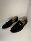 Women’s Size 12 Franco Sarto Black Suede Loafers Spring Shoes With Tassels