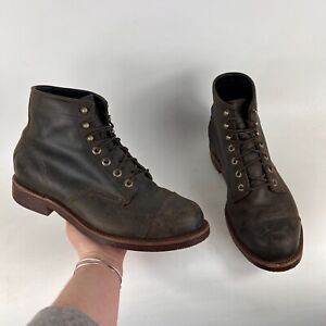 Chippewa LLBean Katahdin Iron Works Engineer cap boots mens 11.5 D brown leather