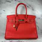 Hermes Birkin 30 Bag Rose Jaipur Togo Leather Handbag with Gold Hardware B30