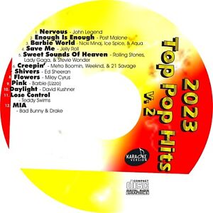 CUSTOM KARAOKE 2023 TOP POP v2 12 GREAT SONGS cdg CD+G RARE BARBIE MOVIE SHEERAN
