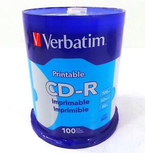 VERBATIM CD-R CDR 52X 700MB  Printable 100  - Free Shipping