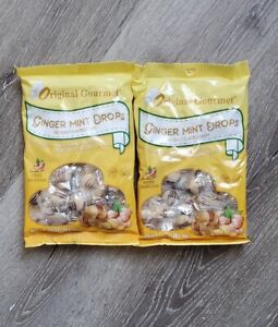 2 PACK-Original Gourmet GINGER MINT DROPS Candy Soft Ginger Center  LGE 10oz Bag