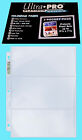 10 ULTRA PRO PLATINUM 3-POCKET 3.5x7.5 Pages Sheets Ticket Coupon Cards Currency