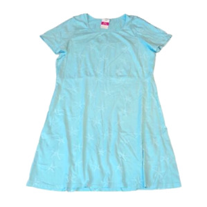 FRESH PRODUCE 1X Swimming BLUE STARFISH $75 SADIE Jersey Cotton Dress NWT 1X