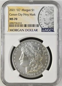 2021-CC NGC MS70 Morgan Silver Dollar Carson City Privy Mark 014