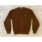 VTG Challenger Men's Cardigan Sweater 100% Orlon Acrylic Turtle Brown Size XL