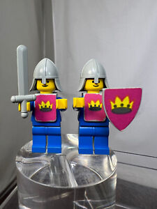 Lego Vintage Castle Blue Knight Minifigures 6075/375 Crown Sticker Armor Set